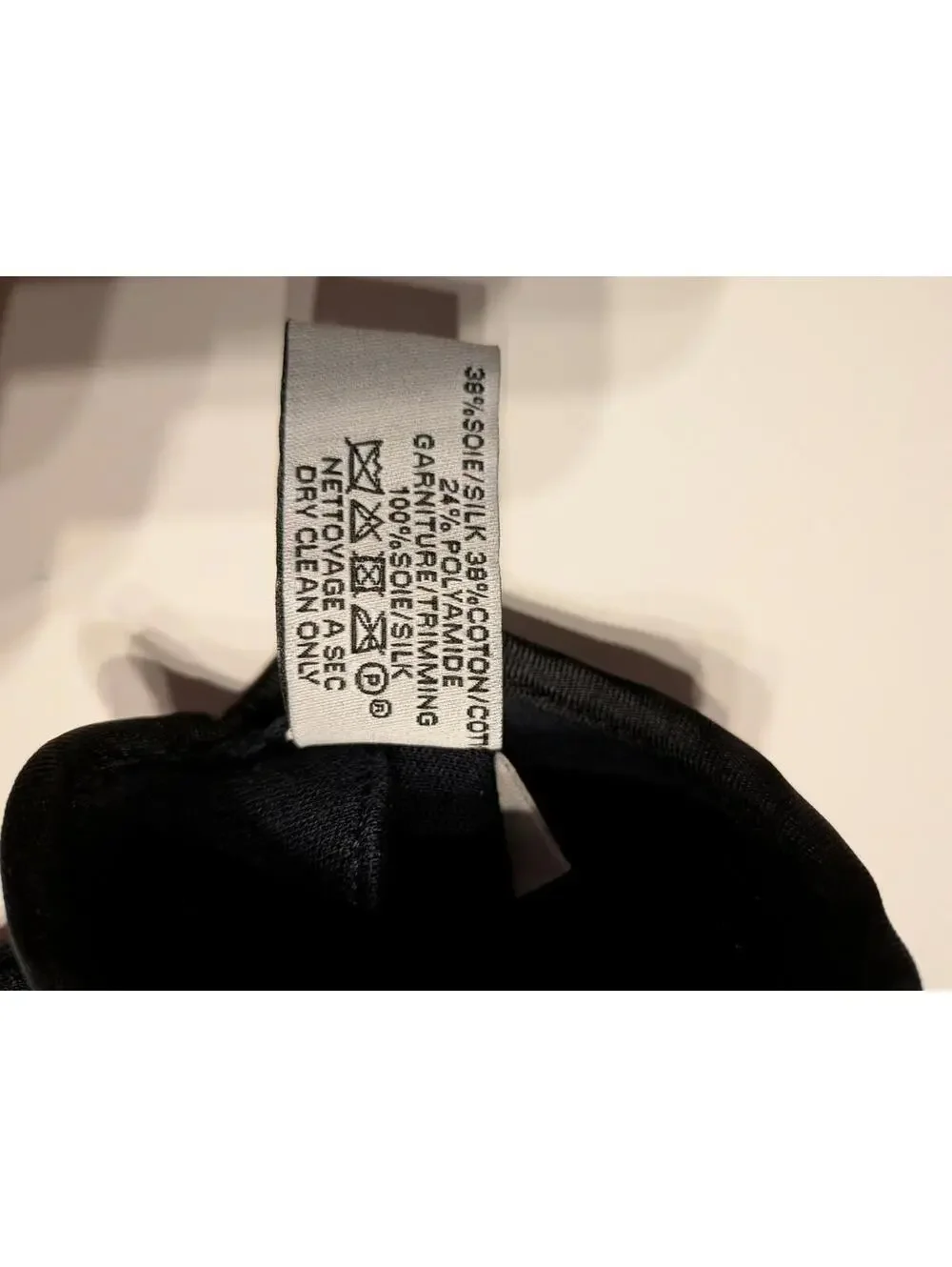 Rare Authentic HERMES Black Silk Gloves Size 6 1/2 Women's Winter 6.5 H Logo